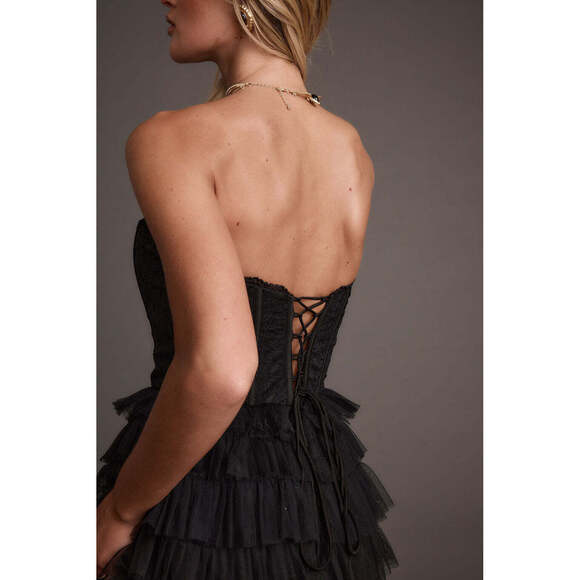 12th Tribe Esme Black Tulle Strapless Maxi Dress Size XSXS - Picture 3 of 3